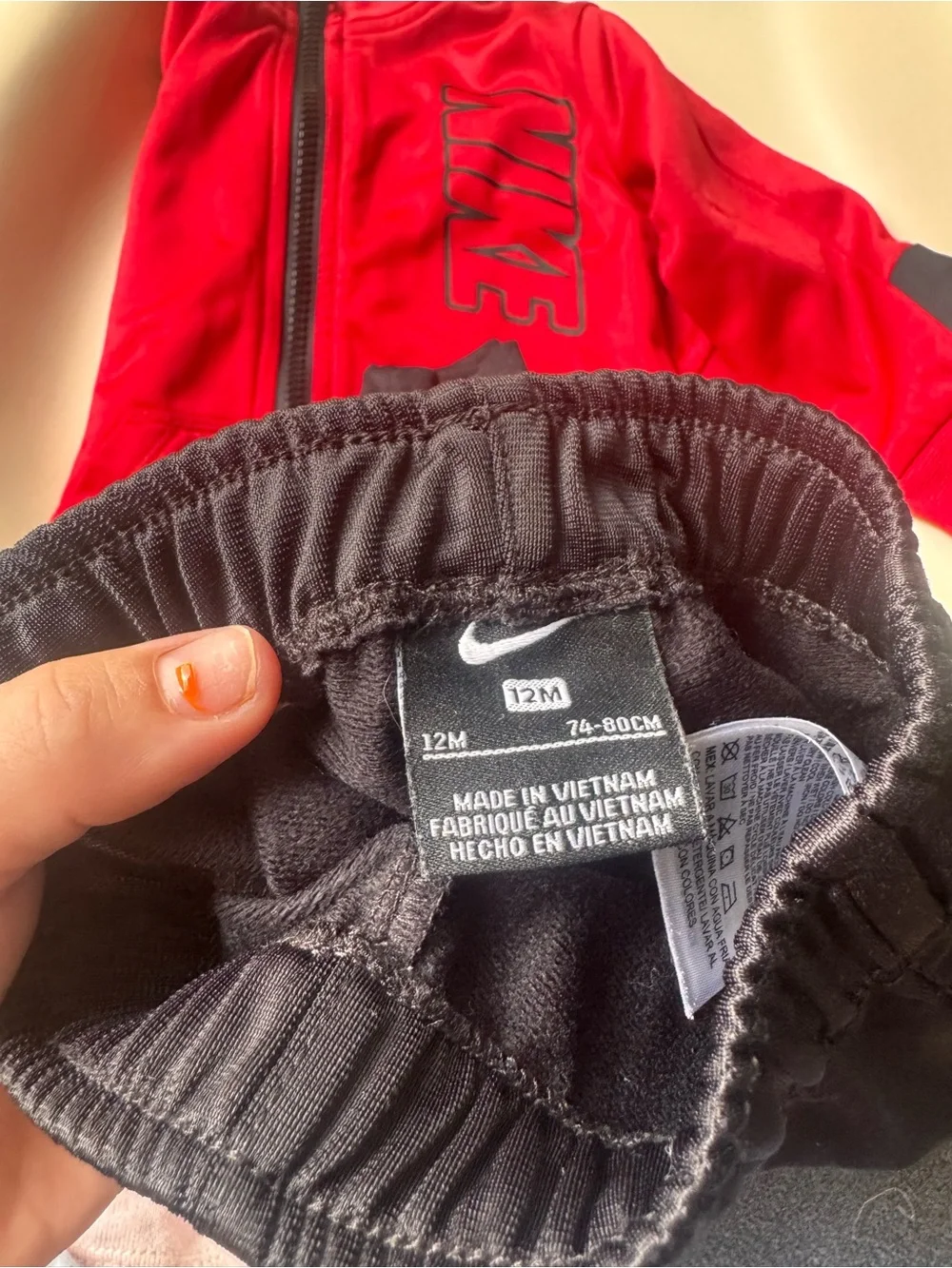 Nike Kids Red and Black Track Jacket and Pants Set